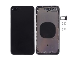 Középrész Apple iPhone 8 Plus hátlap fekete (oldal gombok, SIM kártya tartó)